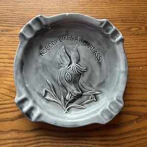 Nobody Likes A Smart Ass Ashtray Ceramic Pottery Handmade Decorative Plate